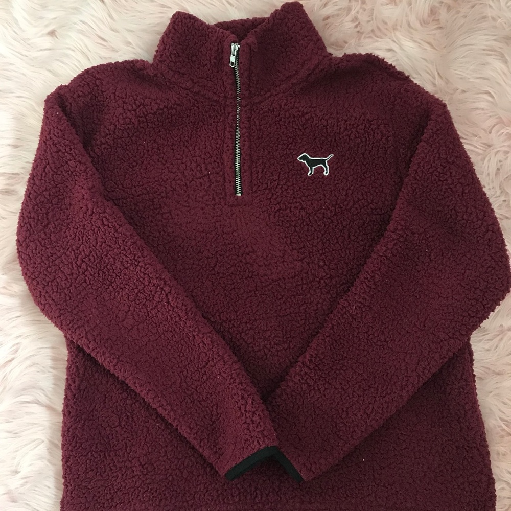 Sherpa Quarter Zip Pink Victoria Secret